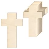 Creative Deco 10 x Große Kreuz Anhängers aus Holz | 20 x 12,5 cm | zum Basteln und Bemalen | Perfekte Ausschnite für Bemalen, Dekorieren, Geschenk & Decoupage Blanko