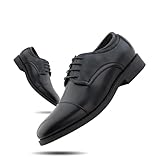 Hitmars Derby Schuhe Herren Anzugschuhe Halbschuh Lederschuhe Business Schuhe Oxford Hochzeitsschuhe Brogues Schnürhalbschuhe Formale 1-Schwarz 43