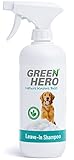 Green Hero Leave‑in Shampoo für Hunde 500 ml wie Trockenshampoo zur Reinigung ohne auswaschen natürliches Hundetrockenshampoo entfernt Schmutz Schnelltrocknend - Perfekt für die schnelle Reinigung