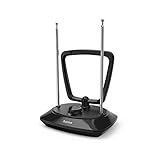 Hama Zimmerantenne „Classic“, aktiv (Empfang von DVBT, DVBT2, DAB+, DAB, UKW, Zimmerantenne für Fernseher und Radio, einstellbare Verstärkung, LTE Filter 5G, Stromversorgung über USB) schwarz