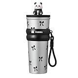 Women Water Bottle, Cute Cartoon Drinking Bottle, Portable Flask, 3.5x3.5x10.4 Inches Double-Wall Insulated, Leakproof and Reusable for Kids, Teachers, Travel, Beach, Gym