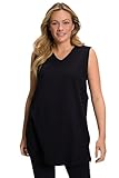 Ulla Popken Damen Basic-v-top T-Shirts, Schwarz, 54-56 EU
