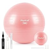 PhysKcal 75cm Pink Dicker Gymnastikball und 23 cm Pilatesball Set, Anti Burst Gymnastikball, Anti-Rutsch-Sitzball, Balanceball, Yogaball für Zuhause, Fitnessstudio und Büro