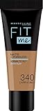 Maybelline New York - Flüssige Foundation Ton auf Ton Fit me! Matte and Poreless – Farbton 340 Cappuccino, Nude