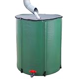 Regenfass für Regenwasser, 250 Liter mit Hahn, Regenbehälter, für Garten, und Außenhof