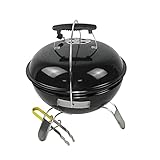 Tragbarer Picknick-Grill, Kugelgrill, Holzkohlegrill, Rundgrill, Mobil, für Gartencamping im Freien und Picknick-Grill, 14 Zoll