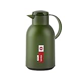 Emsa N40121 Samba Isolierkanne |1,5 Liter | Quick Press Verschluss | 12h heiß und 24h kalt | Transluzent/Dunkelgrün