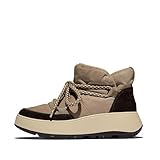 Fitflop F-Mode W/Resistant Biofleece Mesh Flatform Booties Shoe, taupe, 40 EU
