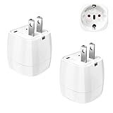 vutizal 2 Stück Reiseadapter USA Japan China Adapter Steckdose, Travel Adapter USA, Adapter USA Deutschland Stecker, Steckdosenadapter Reisestecker Stromadapter für EU zu Amerika/Kanada/Japan/China 19