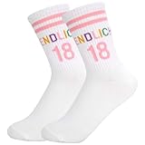 18. Geburtstag Mädchen Socken, 36-42 Baumwollsocken, Damen Kuschelsocken, Geschenkideen für Frauen zum Geburtstag, Geburtstagsgeschenk für Frauen, Geschenkideen zum Geburtstag für Mädchen, Freundin
