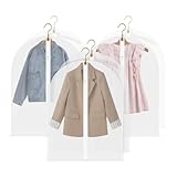 KollyKolla Kleidersack Anzug 6 Stück, Kleidersack Transparent 60 X 80cm, Kleidersäcke Kurz mit Reißverschluss, Kleidersäcke Mottensicher, Schimmelresistent für Anzüge Kurze Röcke Mäntel T-Shirts, S