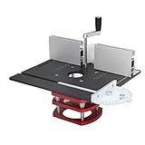 Oberfräserlift mit Oberplatte, Aluminium-Präzisionsfräser-Hebesystem mit Gehrungslehre, Holzbearbeitungs-Fräsertisch-Einlegeplatte und Oberfräser-Hebesatz Zum Schlitzen, Trimmen (Schwarz)