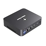 MINIS FORUM UN305C Mini-PC, Intel Core i3-N305, 8 GB RAM, 128 GB SSD, Desktop-PC, 8-adrig, 2 HDMI/USB C, 2 RJ45-LAN, 4 USB-A, 1 xTF-Kartensteckplatz, WLAN & BT 4.2