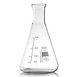 Erlenmeyerkolben 500 ml aus hochwertigem Laborglas (Borosilikat 3.3) / transparent/graduiert/hitzefest/Laborqualität/Simax Erlenmeyer Kolben/Borosilikatglas/Erlenmeierkolben