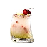 DOSERTY Stylish Gekrümmte Design Glasbecher Verbessert Getränkefreude Klare Rippte Getränkeglaswaren Für Familie Und Kaffeeliebhaber