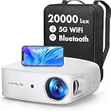 Beamer【6D Auto Trapezkorrektur】 25000 Lumen WiFi Bluetooth Full HD 1080P Beamer 4K Unterstützt, 50% Zoom 300 '' LED Heimkino Video Beamer, für Fire Stick/PS5/Laptop Handy Projektor