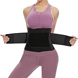 SIHOHAN Bauchweggürtel, Fitness Gürtel Verstellbarer, Taille Trimmer Gürtel Fitnessgürtel, Abnehmen Waisttrainer Taillenformer, Bauchgürtel für Herren und Damen,Schwarz,S