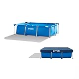 Intex | Rectangular Frame Pool Set Family inkl. Abdeckplane | 300 x 200 x 75 cm | idealer Spaß für die ganze Familie