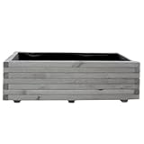 Mega Holz Pflanzkübel Kiefer Blumentopf, Blumenkübel 100 x 40 cm Farbton Grau, Wetterfest,Innen- und Außenbereich, Witterungsbeständig perfekt für Garten, Balkon und Terrasse