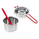 Gatuida Schmelztopf Teiliges Doppelkessel mit Ergonomischem Griff Vielseitig für Butter Schokolade Käse Kerzenwachs Langlebig Leicht und Einfach zu Bedienen Zufällige Zufällige Farbe