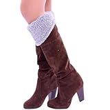 Hohe Stiefel Damen High Heels Klassische Stiefel mit Blockabsatz Profilsohle Elegant Winterstiefel mit Schnalle Winterschuhe Mode Elegante Outdoor-Stiefel Langschaft Boots Herbst Winter Hohe Stiefe