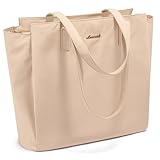 LOVEVOOK Handtasche Damen Mittelgroß Shopper Tasche Mit Reißverschluss Tote Bag Women Laptoptasche 14 Zoll Arbeitstasche Lehrertasche Einkaufstasche Schultertasche für Schule Uni Büro Reisen, Rosa