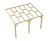 Wood&Play - Carport Überdachung oder Terrassenüberdachung, Einzelcarport aus Holz, Abstellplatz Holz Pavillon, wandseitig - aus langlebigem Kiefernholz - 300x370 cm