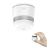 SPREADTRON Mini Rauchmelder-10 Jahre Batterie,Feueralarm mit Fotoelektrischem Sensor,Entspricht dem EN 14604 Standard,85dB Alarm-für Wohnräume,Wohnwagen & Wohnmobil-Weiß,1Stüc