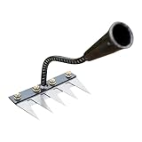 Verbesserter Unkrautrechen 5/6/7/8 Zähne Gartenrechen 2.0 Zum Vertikutieren Ironrake Der Hochleistungs-Ironweeding-Rechen für Die Gartenarbeit und Holzstiele (D, One Size)