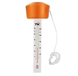 Pool Thermometer Schwimmendes Wasserthermometer für Pool Analog gut ablesbare Wassertemperaturskala Mit orangefarbenem Schwimmer zum einfachen Auffinden