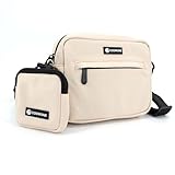 COOWONE wasserdichte Leckerlitasche für Hunde, Leckerlitasche für Hundetraining, integrierter Kotbeutelspender, verstellbare Umhängetasche (Beige)