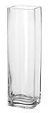 LEONARDO HOME Kasten-Vase Lucca, moderne Blumenvase, handgefertigtes Unikat in rechteckiger Form aus Glas, H 41 x B 9-cm, 014328