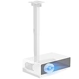 Universal Projektor-Halterung für die Decke/Wand, Höhenverstellbare Universalhalterung mit versteckter Kabelführung, ohne Bohren, Tragkraft bis zu 10 kg – Ideal für Heimkino und Büro (Weiß)