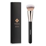 TEOYALL gewölbter Fundamentpinsel, weiche dichte synthetische Borsten Mischpinsel für flüssige Creme Foundation Bronzer Kontur