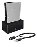 ICY BOX HDD / Festplatten Docking Station USB 3.0 für SATA 2,5 Zoll & 3,5 Zoll, Festplatten Lesegerät, Adapter, Extern, Schwarz, IB-1122-U3