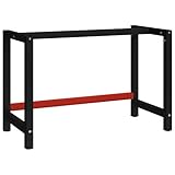 vidaXL Werkbankgestell Metallgestell Werkbank Gestell Werkstatttisch Arbeitstisch Werktisch Packtisch Tischgestell Metall 120x57x79cm Schwarz Rot