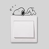 Niedliche Home Snoopy in ein Nickerchen Schöne Muster Licht Schalter/Steckdose Aufkleber Schalter/Steckdose Dekoration Vinyl Decor Aufkleber Schalter/Steckdose Art (2er-Set)