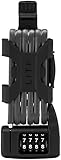 ABUS Faltschloss Bordo Lite 6055C SH - mit Halterung und Zahlencode - Extra-leichtes Zahlenschloss aus Spezialstahl - ABUS-Sicherheitslevel 7 - 60 cm - Schwarz