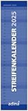 2025 ADINA Streifenkalender XL blau 64x15cm Monatskalender (64x15cm, 2025)