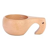 Buche Holzkaffee Tee Tasse Elefant Trinken Tasse handgefertigte Kuksa -Tasse für Zuhause und Reisen