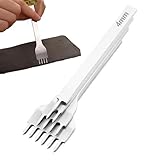 Leder Stanzset Für Nähte - 4X Zinken Leder Gravur Lochstanzen | Handlocher Set Für Lederarbeiten Für Heimwerker & Anfänger