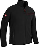 ACE Fleece-Jacke - warme Outdoor-Jacke für Männer - Herren-Jacke ohne Kapuze - Reißverschluss & DREI Taschen - Schwarz - XL