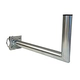 SkyRevolt 30-35cm Ø 48mm Geländerausleger Balkonhalterung Geländerhalter SAT-Antenne Mast-Ausleger Wandhalter mit Schellen L-Halter für Satellitenschüssel Stahl verzinkt