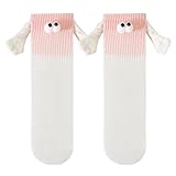 1 Paar Stitch Magnetische Socken Lustige Geschenke für Frauen Männer, Flauschige Frau Cartoon Kuschelsocken Freundin Geschenk Weihnachten Jahrestag Hochzeitstag Geschenk, Warme Weihnachtssocken
