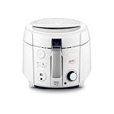 De'Longhi RotoFry F38436.W Roto-Fritteuse, 1,2 kg Fassungsvermögen, Easy Clean System, Antihaftbeschichtung, herausnehmbarer Frittierbehälter, Ölablauffunktion, 1800 Watt, Weiß