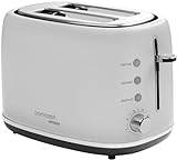 Concept TE2060 Klassischer Retro-Toaster mit variabler Schlitzbreite Elektronischer Timer 6 Toaststufen Heizgitter Retro-Design 870 W (Weiß)