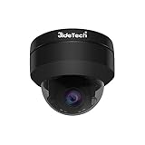 JideTech 5MP PTZ POE IP Dome Kamera, 5X Optischer Zoom, Überwachungskamera für Innen und Außen, IP66 Wasserdicht, Menschliche Erkennung, IR Nachtsicht, Unterstützung Max 128G SD Karten Slot (Schwarz)