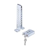 Relaxdays Safety Lock for Car Pedal Pedalschloss, Diebstahlschutz für Auto & Wohnmobil, 8 Löcher, Pedalsicherung für Kupplung, Gas, Bremse, Silber, Stahl