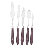 RASTKY Malmesser-Set aus Edelstahl für Zeichenbrett – Langlebiger Acryl-Farbschaber für Künstler – 5-teiliger Pigmentschaber für die Palettenreinigung