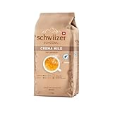 Schwiizer Schüümli Crema Mild, 100% edle Arabica Kaffeebohnen, harmonisch-sanft, ideal für Vollautomaten, Stärke 2/5, helle Röstung, Rainforest Alliance, 1kg